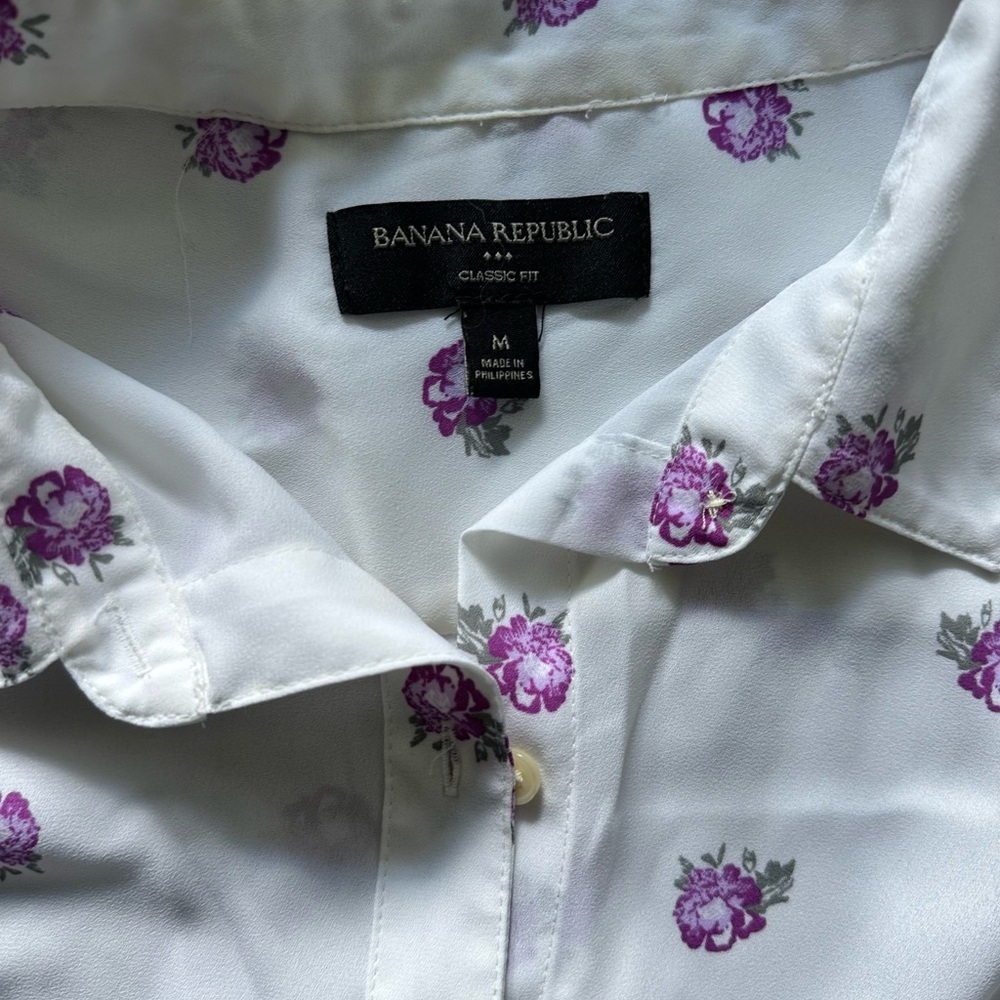 Banana Republic Floral and Solid Blouses - Cream, Pink, White - Picture 12 of 15